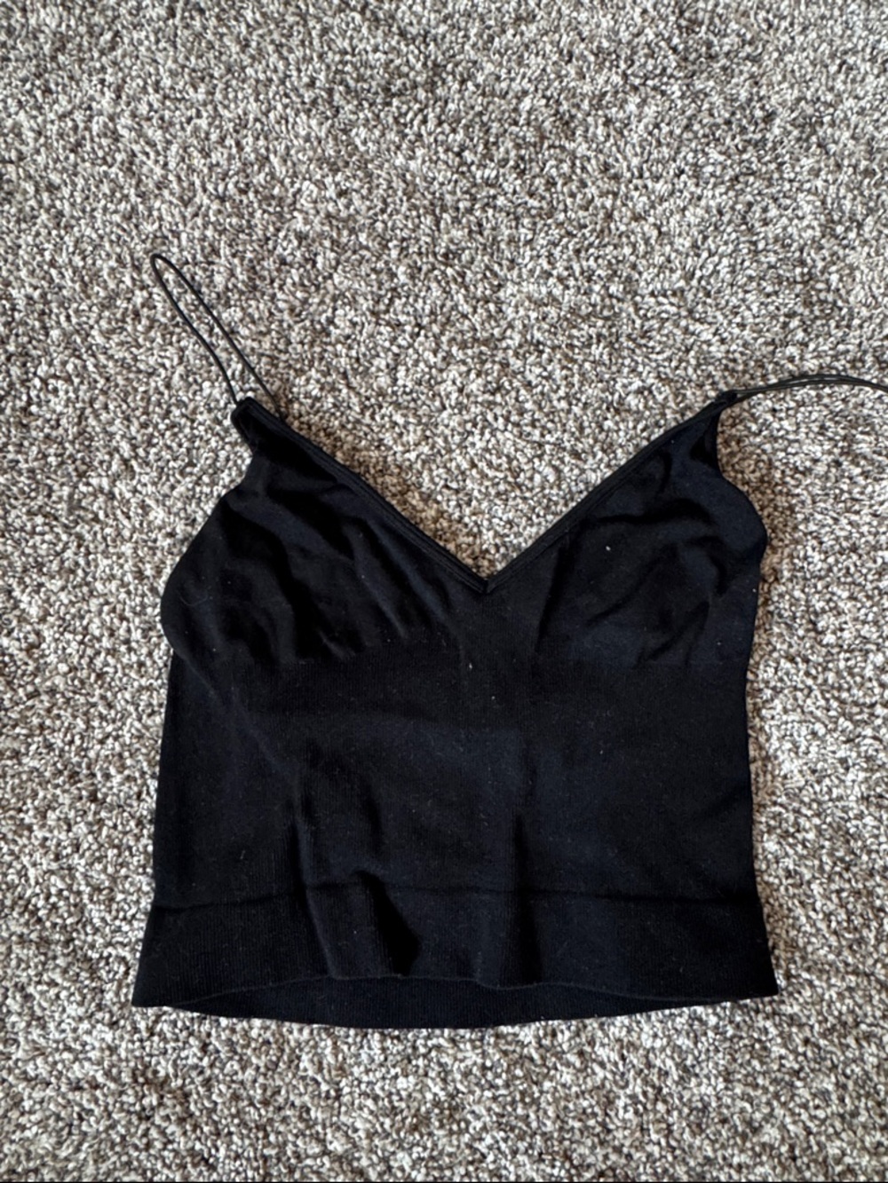Black V-Neck Spaghetti Strap Camisole Tank